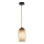 Ondaluce - Hanglamp met snoer BONNIE 1xE27/15W/230V Ø 15 cm zwart/rookbeige