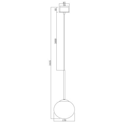 Ondaluce - JEWEL hanglamp aan snoer 1xE14/10W/230V Ø 17 cm zwart/rookzwart