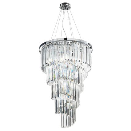 Ondaluce - Kristallen kroonluchter met kabelophanging ALEXANDER 10xE14/10W/230V Ø 50 cm glanzend chroom
