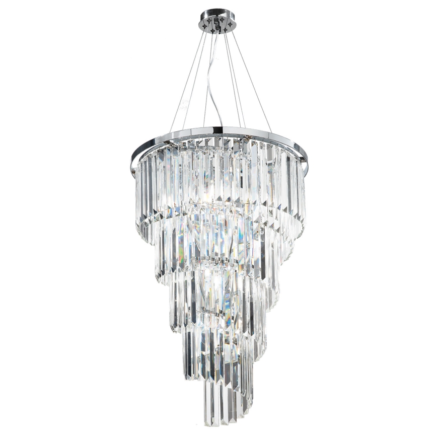 Ondaluce - Kristallen kroonluchter met kabelophanging ALEXANDER 10xE14/10W/230V Ø 50 cm glanzend chroom