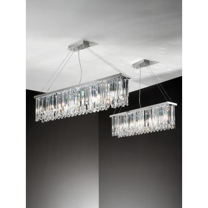 Ondaluce - Kristallen kroonluchter met kabel BATIDA 8xE14/10W/230V glanzend chroom