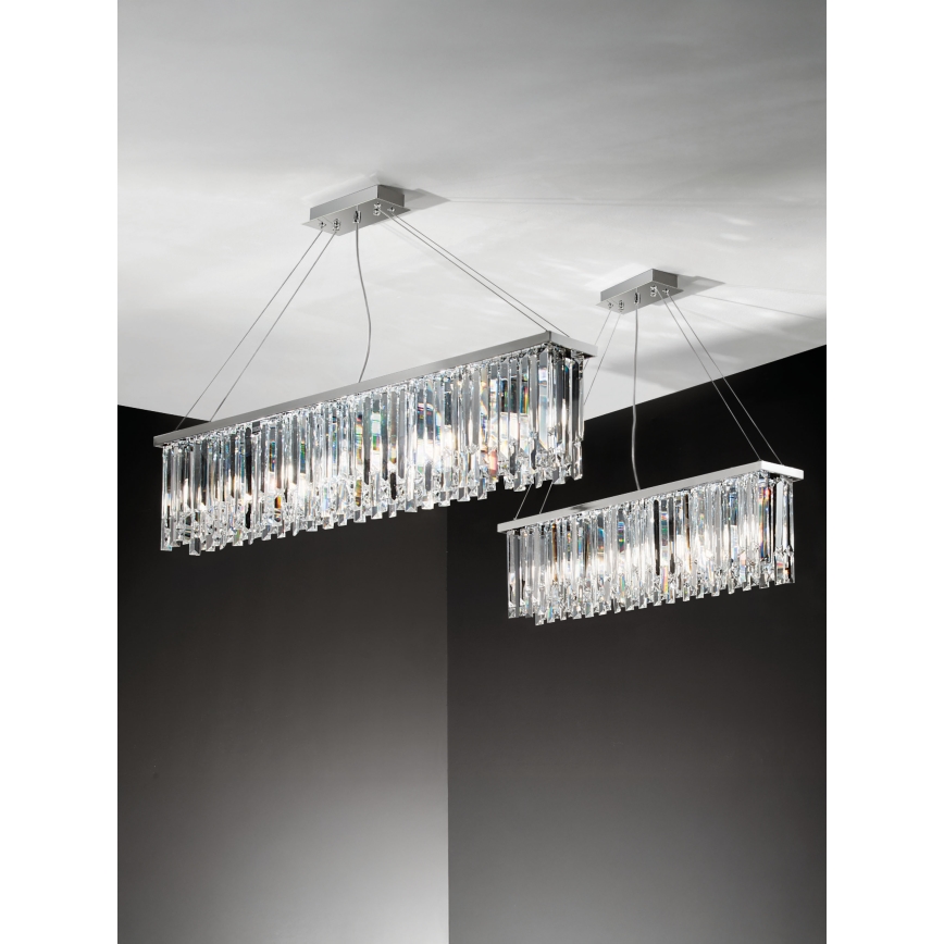Ondaluce - Kristallen kroonluchter met kabel BATIDA 8xE14/10W/230V glanzend chroom