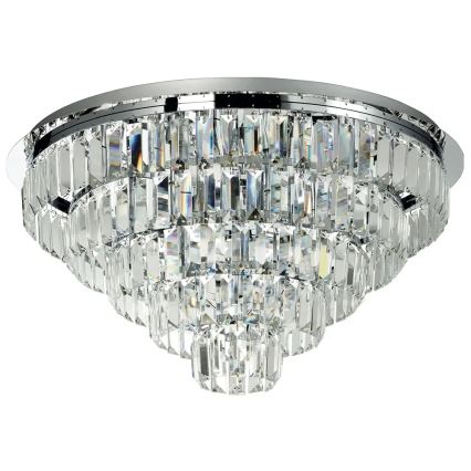 Ondaluce - Kristallen plafondlamp CASTLE 12xG9/7W/230V Ø 60 cm glanzend chroom