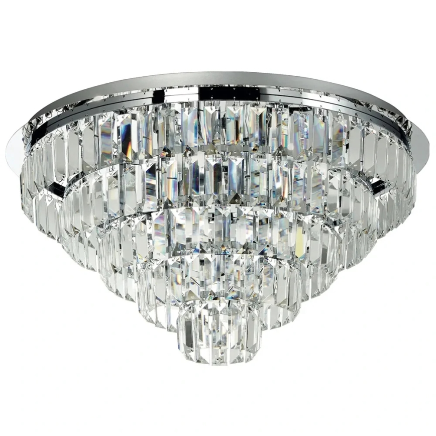 Ondaluce - Kristallen plafondlamp CASTLE 12xG9/7W/230V Ø 60 cm glanzend chroom