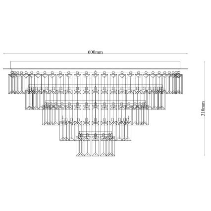 Ondaluce - Kristallen plafondlamp CASTLE 12xG9/7W/230V Ø 60 cm glanzend chroom