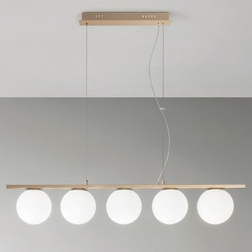 Ondaluce - Kroonluchter aan kabel MONILE 5xE14/10W/230V goud/wit