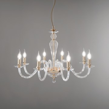 Ondaluce - Kroonluchter aan kabel PAGANINI 6xE14/10W/230V Ø 70 cm goud/helder