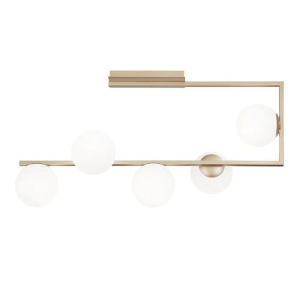 Ondaluce - Kroonluchter aan stang MONILE 5xE14/10W/230V goud/wit