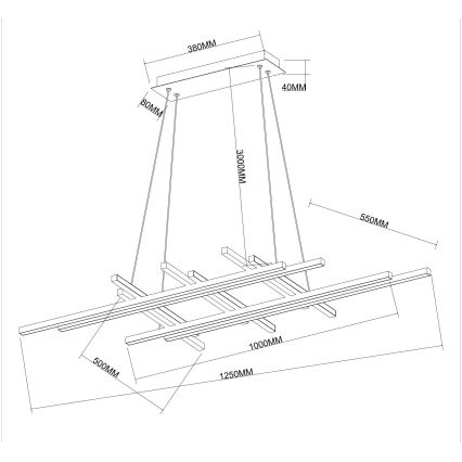 Ondaluce - LED-dimbare hanglamp aan kabel MOVIDA LED/114W/230V goud
