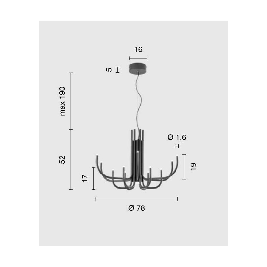 Ondaluce - LED dimbare hanglamp aan kabel NOUVEAU LED/35W/230V Ø 78 cm goud