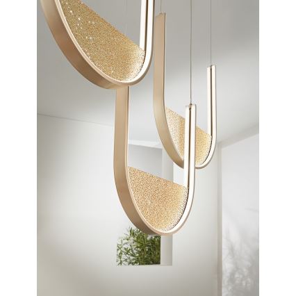 Ondaluce - LED-dimbare hanglamp aan snoer LOTUS LED/70W/230V goud
