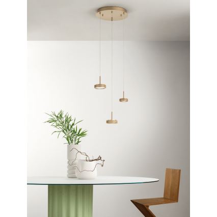 Ondaluce - LED-dimbare hanglamp aan snoer NINA LED/24W/230V Ø 35 cm goudkleurig