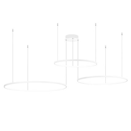 Ondaluce - Dimbare LED-hanglamp aan kabels SOEL LED/28W/230V + LED/38W + LED/47W 3000/4000K Ø 100/80/60 cm wit