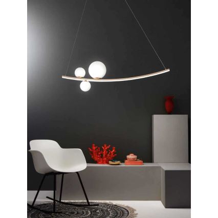 Ondaluce - LED dimbare kroonluchter aan kabel ALTALENA LED/48W/230V goud/wit