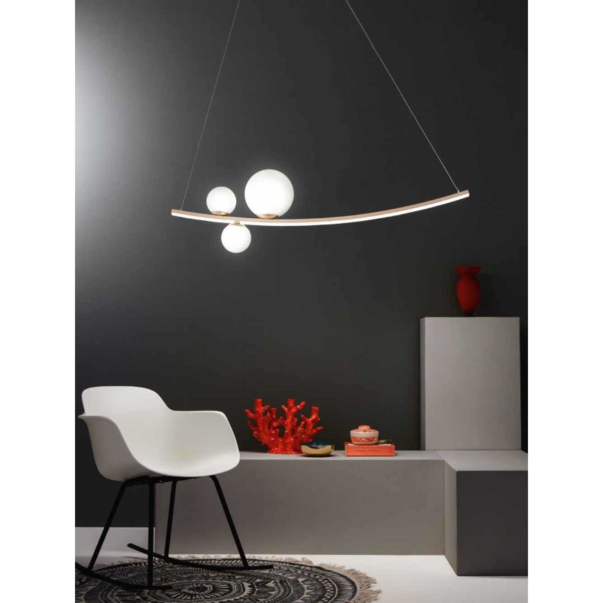 Ondaluce - LED dimbare kroonluchter aan kabel ALTALENA LED/48W/230V goud/wit