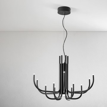 Ondaluce - LED dimbare kroonluchter aan kabel NOUVEAU LED/35W/230V Ø 78 cm zwart