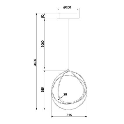 Ondaluce - LED-dimbare pendellamp aan kabel GOLDEN LED/28W/230V Ø 31,5 cm goudkleurig