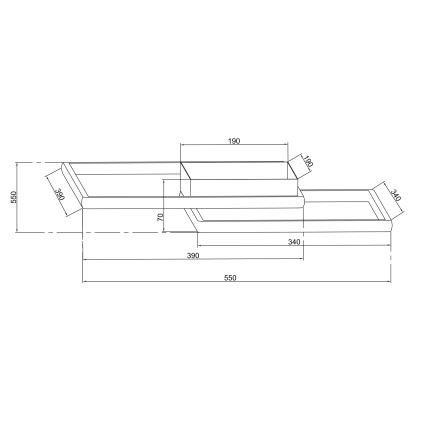 Ondaluce - LED dimbare plafondlamp DOWEL LED/46W/230V 55x55 cm zilver