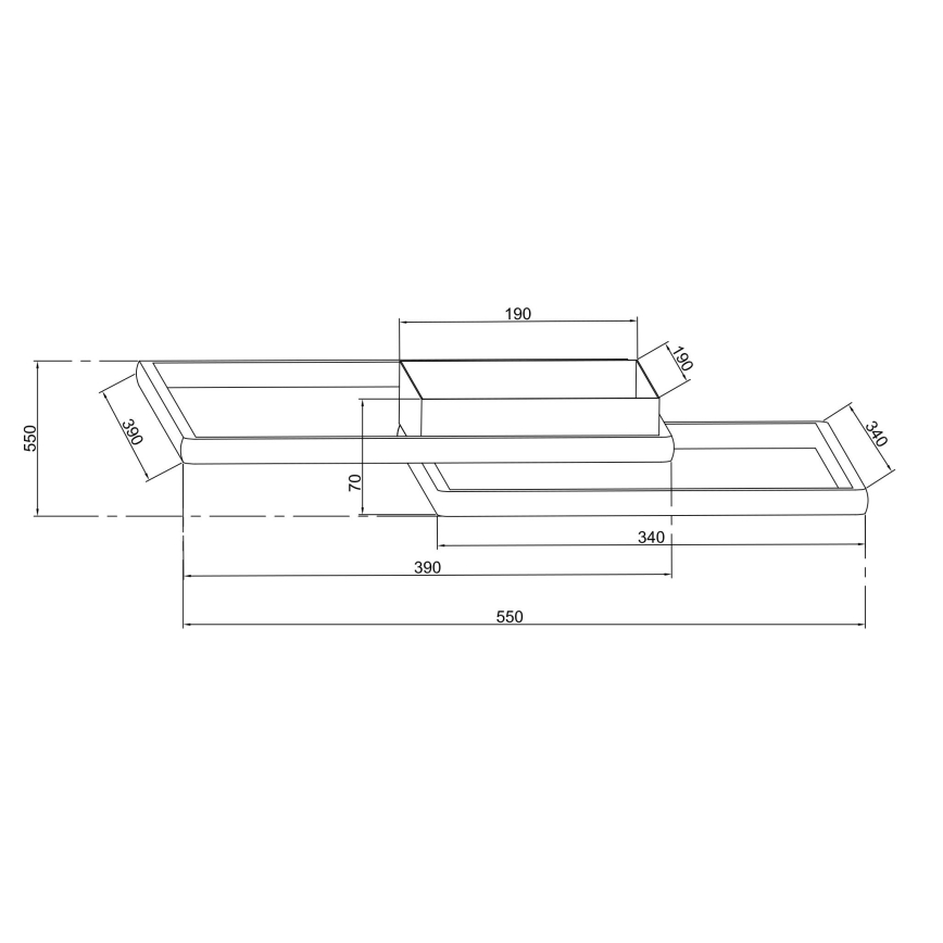 Ondaluce - LED dimbare plafondlamp DOWEL LED/46W/230V 55x55 cm zilver