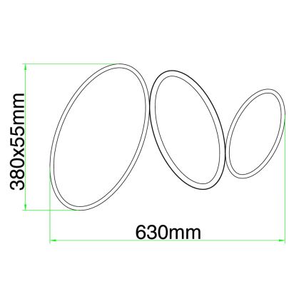 Ondaluce - LED dimbare plafondlamp RICE LED/25W/230V 38x63 cm goudkleurig