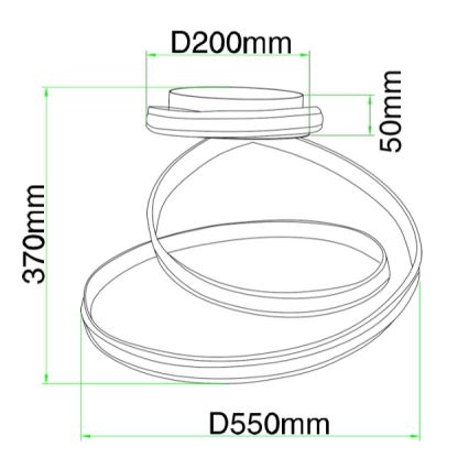 Ondaluce - LED dimbare plafondlamp VUELTA LED/37W/230V Ø 55 cm wit