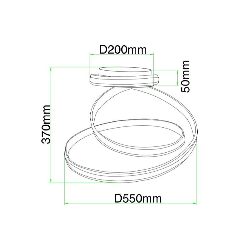Ondaluce - LED dimbare plafondlamp VUELTA LED/37W/230V Ø 55 cm wit