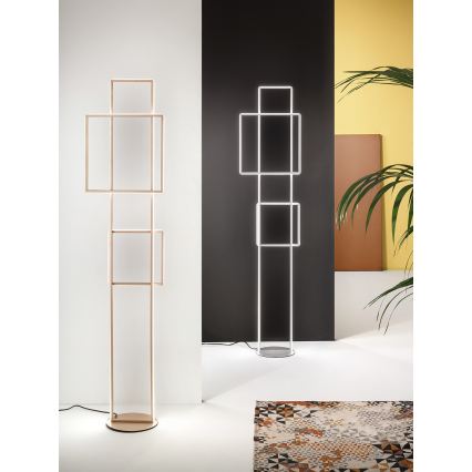 Ondaluce - LED Dimbare vloerlamp DOWEL LED/77W/230V 166 cm zilver