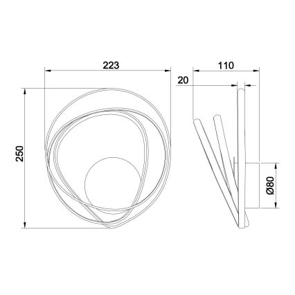 Ondaluce - LED-wandlamp GOLDEN LED/23W/230V goudkleurig