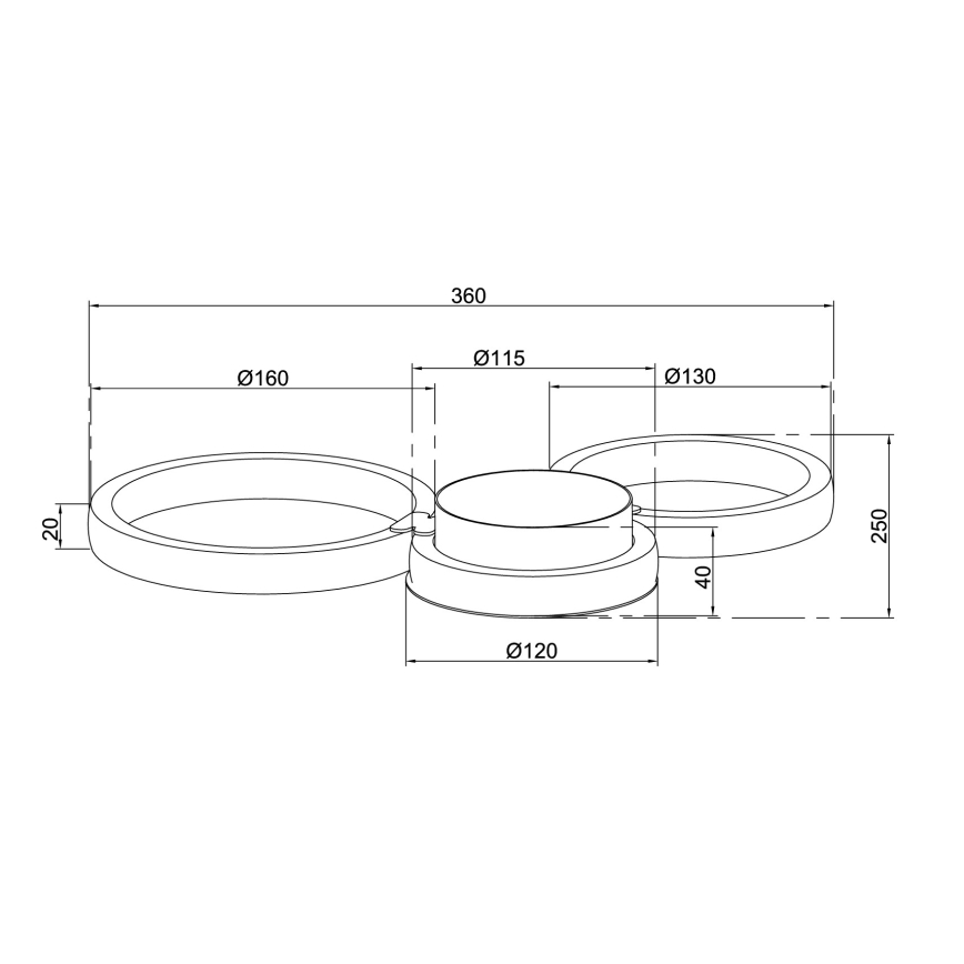 Ondaluce - LED wandlamp POIS LED/20W/230V goudkleurig