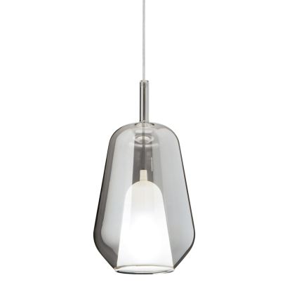 Ondaluce - Pendellamp met kabel THELMA 1xE27/15W/230V Ø 19 cm zwart/rookgrijs