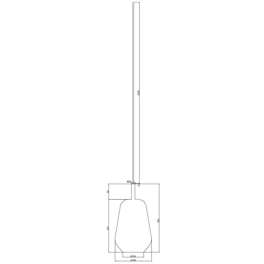 Ondaluce - Pendellamp met kabel THELMA 1xE27/15W/230V Ø 19 cm zwart/rookgrijs