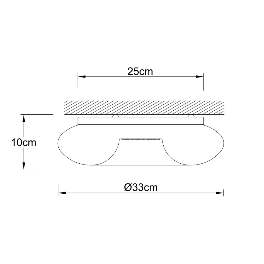 Ondaluce - Plafondlamp DODI 2xE27/15W/230V Ø 33 cm wit