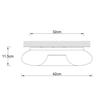 Ondaluce - Plafondlamp DODI 3xE27/15W/230V Ø 42 cm wit