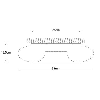 Ondaluce - Plafondlamp DODI 4xE27/15W/230V Ø 53 cm wit