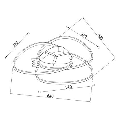 Ondaluce - ROSE dimbare LED-plafondlamp LED/60W/230V 50x54 cm, zilver