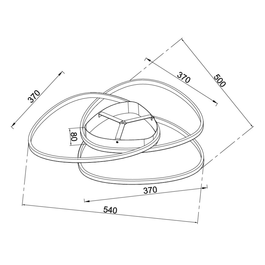 Ondaluce - ROSE dimbare LED-plafondlamp LED/60W/230V 50x54 cm, zilver