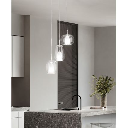 Ondaluce - THELMA hanglamp met kabel 1xE27/15W/230V Ø 19,5 cm goud/helder