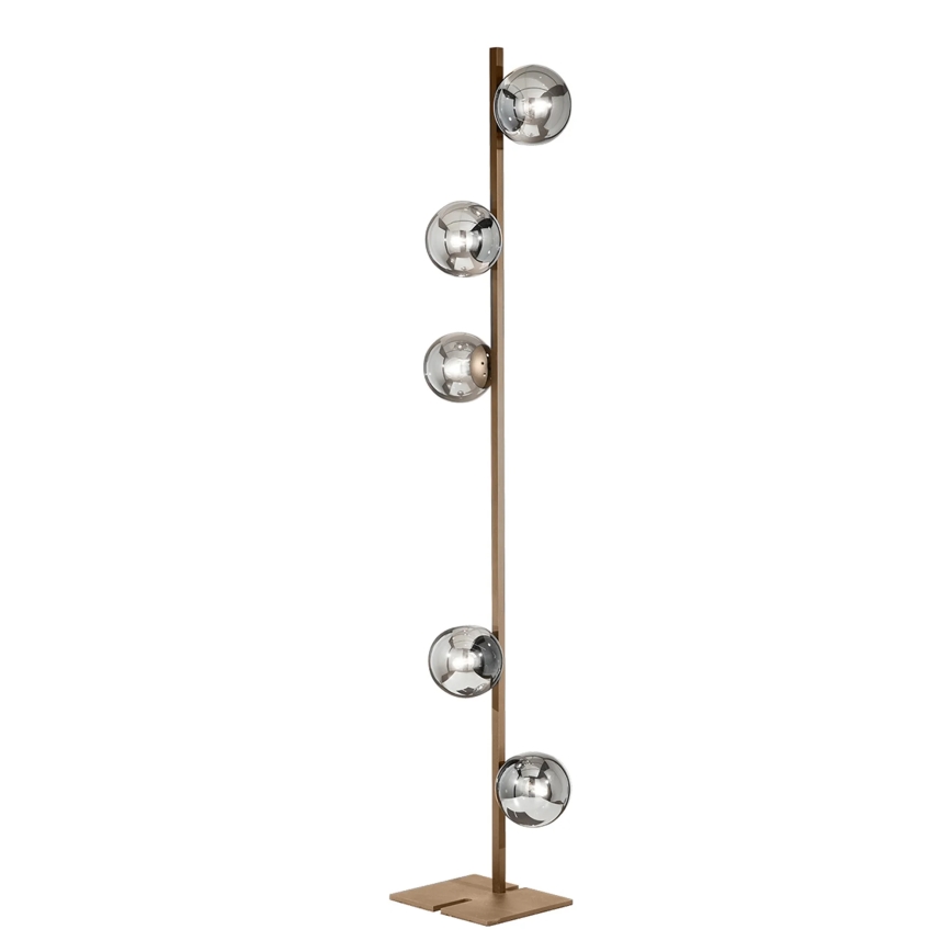 Ondaluce - Vloerlamp MONILE 5xE14/10W/230V 170 cm goud/wit