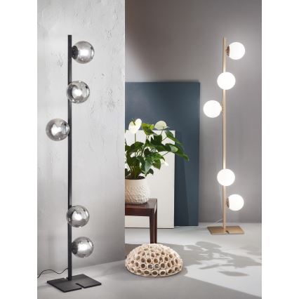 Ondaluce - Vloerlamp MONILE 5xE14/10W/230V 170 cm goud/wit