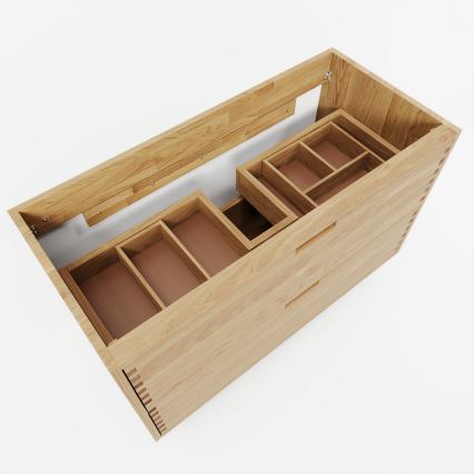 Onderkast voor wastafel GRIBSKOV 100 cm beige/eik