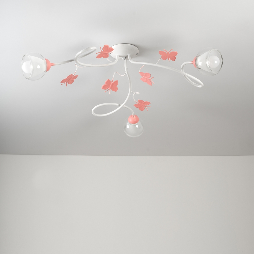 ONLI - Bevestigde hanglamp voor kinderen BUTTERFLY 3xE14/6W/230V