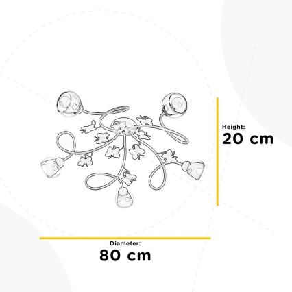 ONLI - Bevestigde hanglamp voor kinderen BUTTERFLY 5xE14/6W/230V