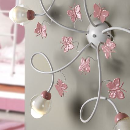 ONLI - Bevestigde hanglamp voor kinderen BUTTERFLY 5xE14/6W/230V