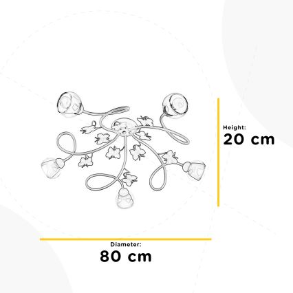 ONLI - Bevestigde hanglamp voor kinderen BUTTERFLY 5xE14/6W/230V