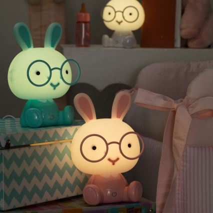 ONLI - Dimbare LED-nachtlampje voor kinderen PUPPIES LED/3W/230V 22 cm konijntje/blauw