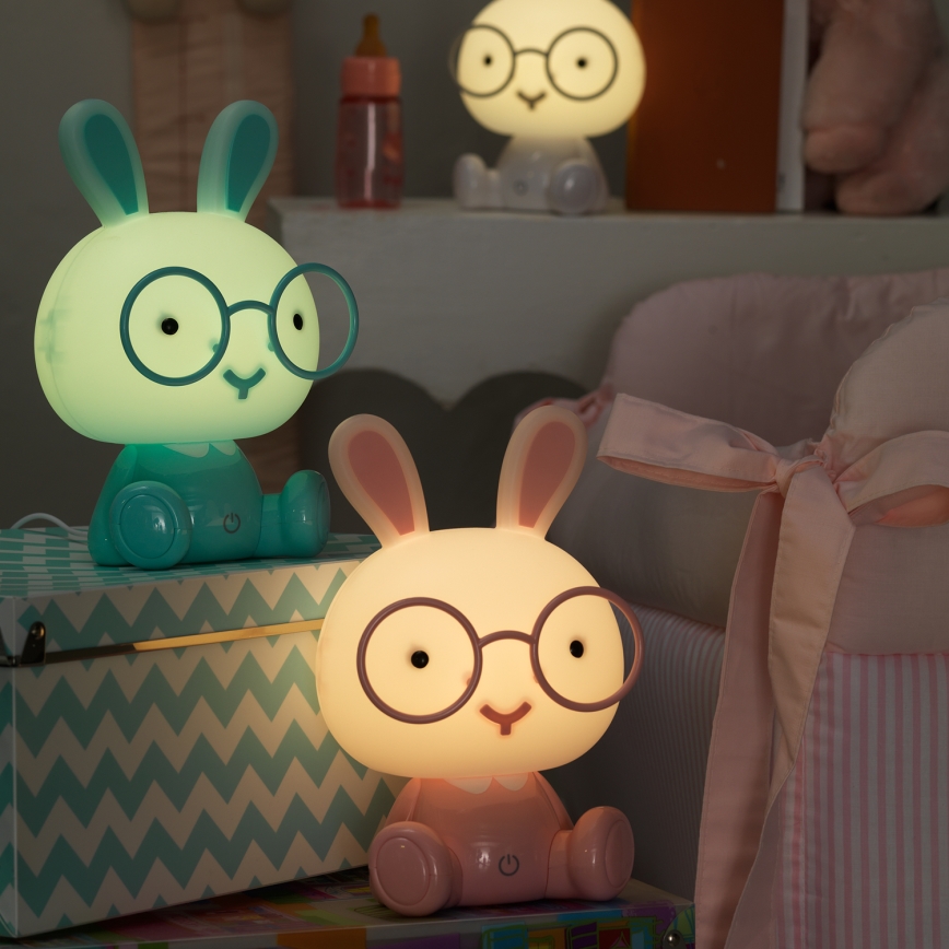 ONLI - Dimbare LED-nachtlampje voor kinderen PUPPIES LED/3W/230V 22 cm konijntje/blauw