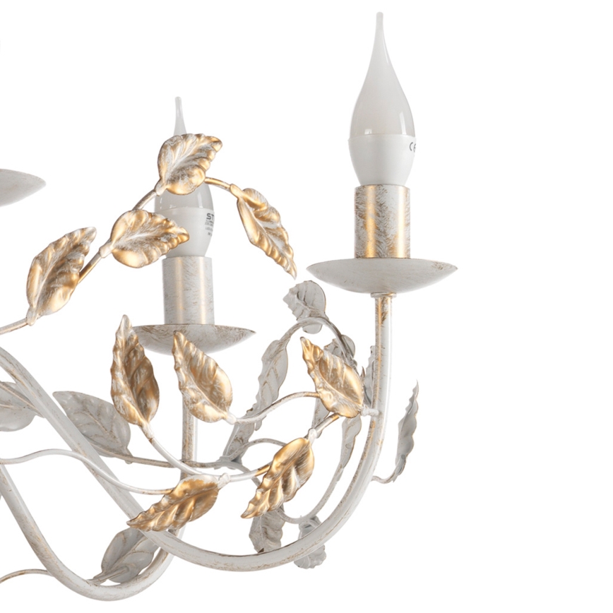 ONLI - Hanglamp aan een ketting COLLANA 6xE14/6W/230V wit/goud
