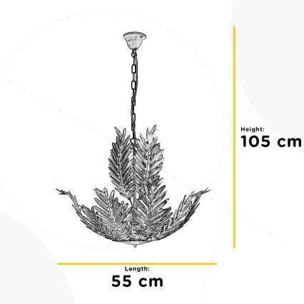 ONLI - Hanglamp aan een ketting FELCE 5xE14/6W/230V crème