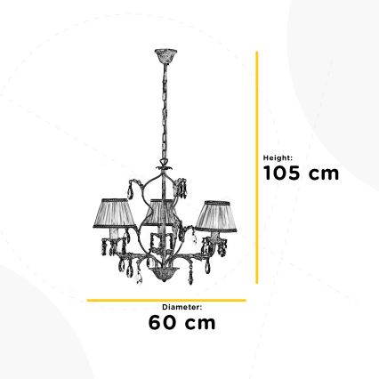 ONLI - Hanglamp aan een ketting KAREN 3xE14/6W/230V wit