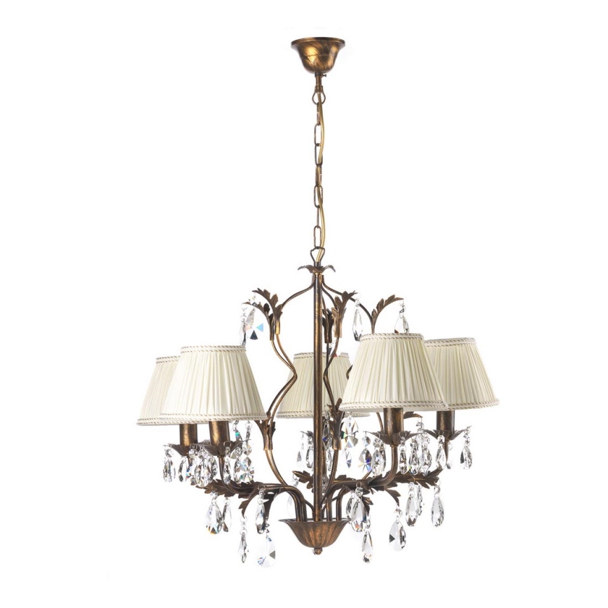 ONLI - Hanglamp aan een ketting KAREN 5xE14/6W/230V brons